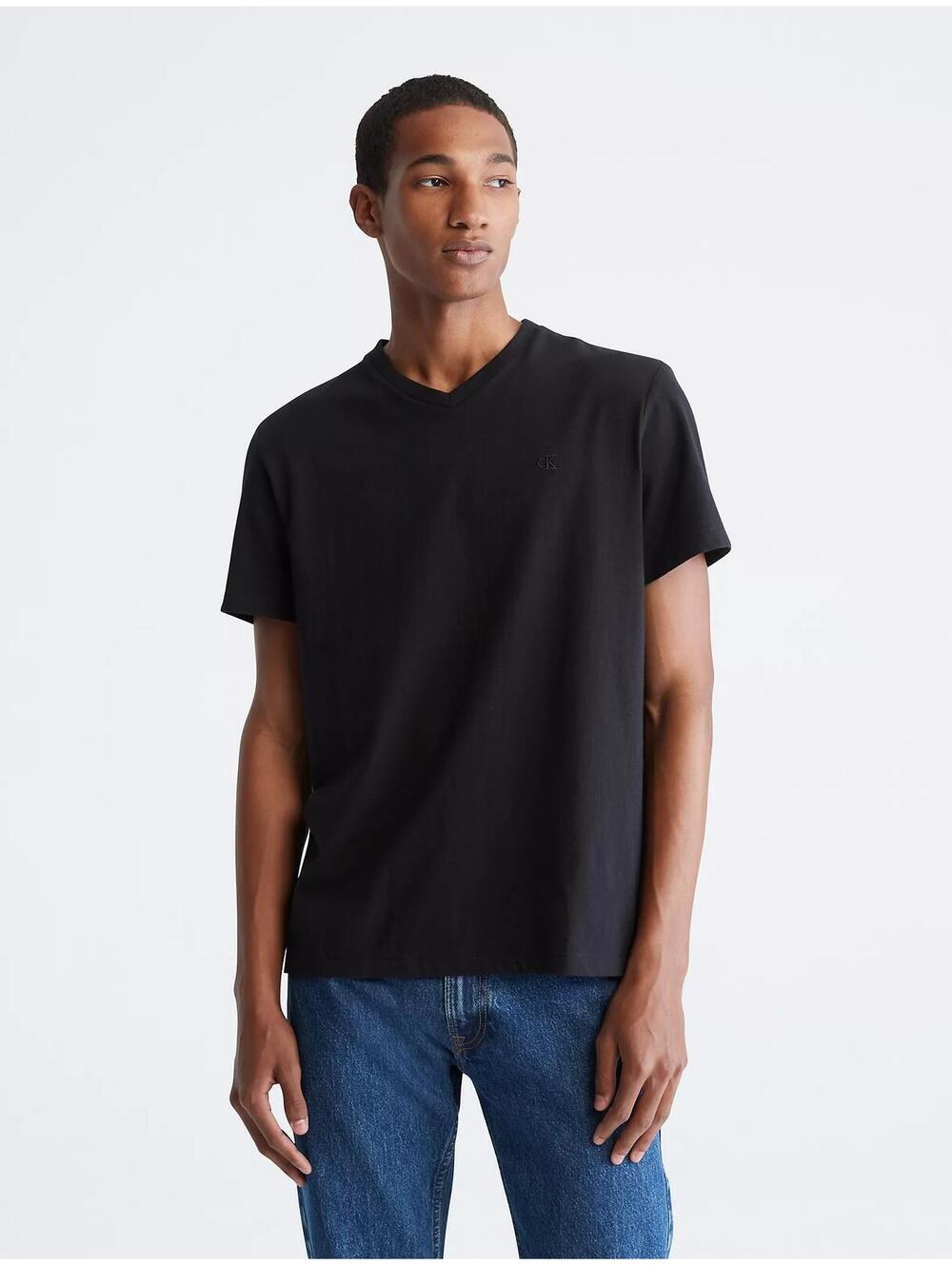 Calvin Klein Men's Smooth Cotton Solid V-Neck T-Shirt-XS NWT